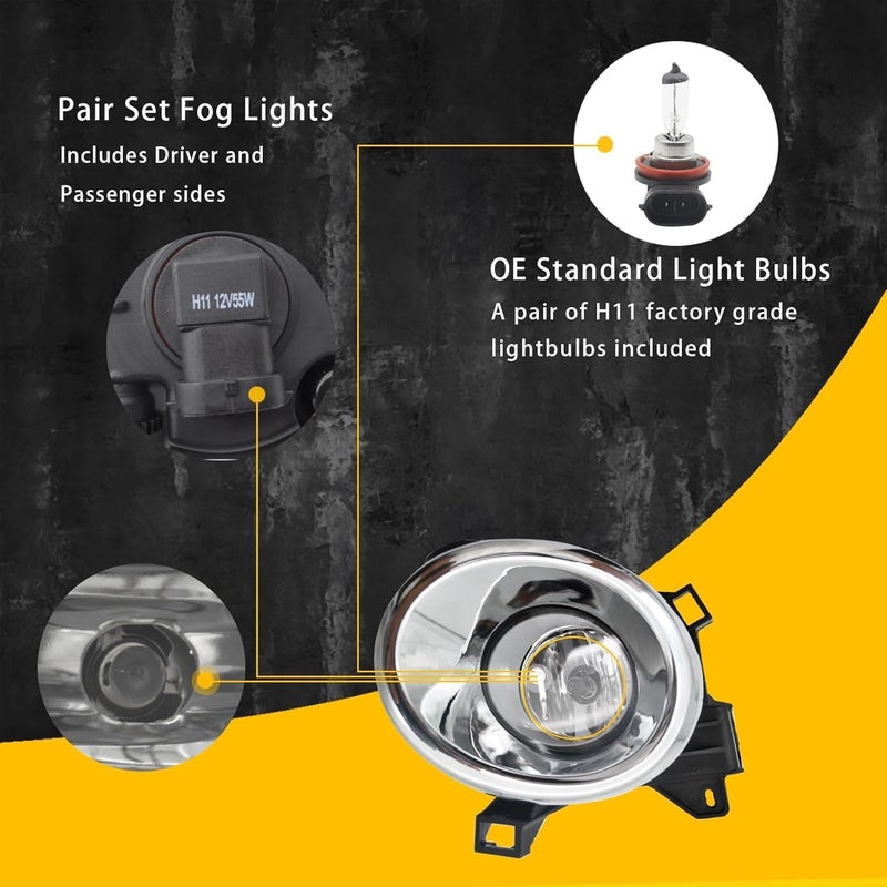 BOXLIGHT Fog Lights for 2013-2016 Nissan Pathfinder Fog Lights with Halogen Bulbs & Assembly Set L&R Side (Halogen Ver.) - Image 2
